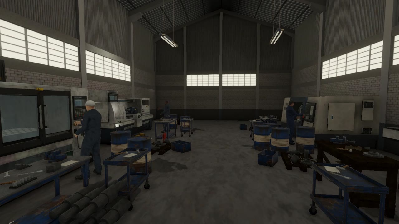 Máquinas e objetos na fábrica virtual antes do 5S